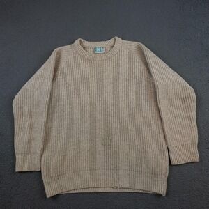 Norsewear Sweater Mens Large Beige Wool Crewneck Chunky Knit Raglan Heavyweight
